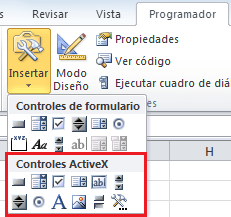 Controles ActiveX en Excel 2010