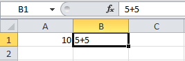 Ecuación en Excel sin símbolo igual