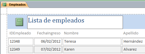 Cambiar el título a un informe de Access