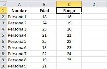 Rango de clases para histograma en Excel