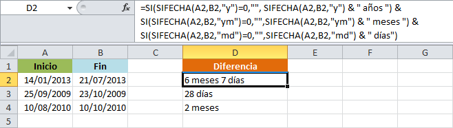 Como Sacar Los Dias De Diferencia Entre Dos Fechas En Excel Printable Templates Free