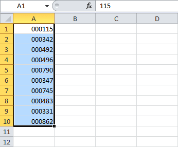 Rellenar con ceros a la izquierda de un número en Excel