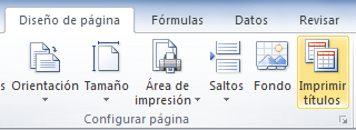 Imprimir títulos de columna en cada página de Excel