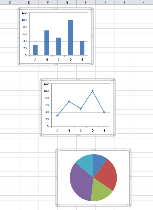 Alinear gráficos en Excel