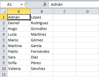 Cargar valores de lista automáticamente en Excel