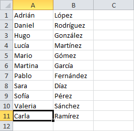 Lista desplegable en Excel con rango nombrado