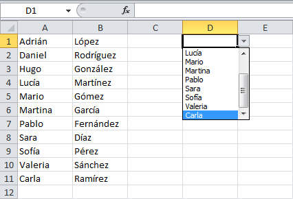 Cómo actualizar automáticamente una lista desplegable en Excel