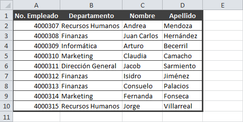 Cómo crear una tabla en Excel