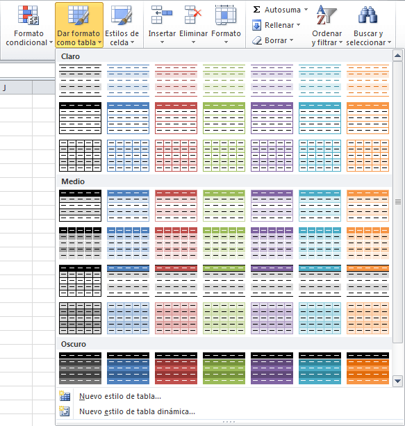 Diferentes formas de hacer una tabla en Excel