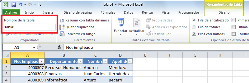 Pasos para crear una tabla en Excel