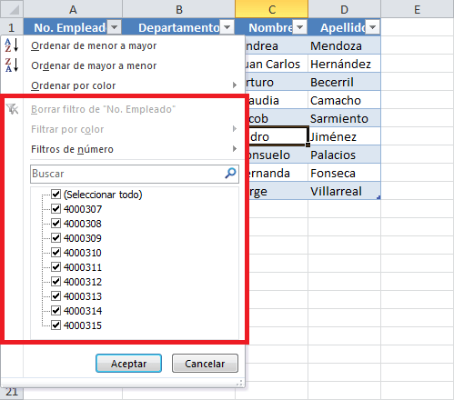 Ventajas de las tablas en Excel