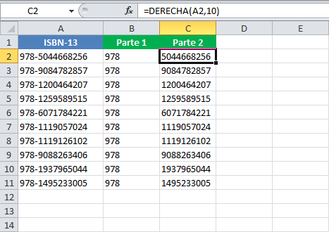 Separar texto en columnas en Excel