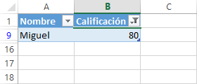 Filtrar datos de una columna numérica en Excel