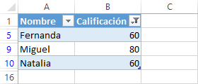 Aplicar filtro a valores numéricos en Excel
