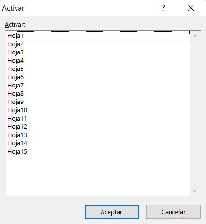 Pasar de una hoja a otra en Excel con el teclado
