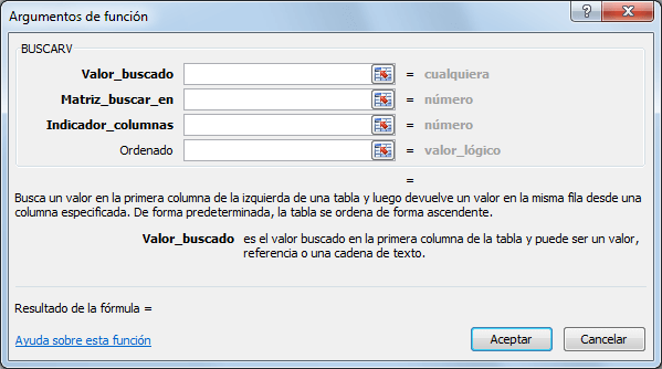 Función BUSCARV Excel