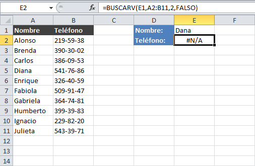 Combinar la funciÃ³n BUSCARV y SI.ERROR en Excel