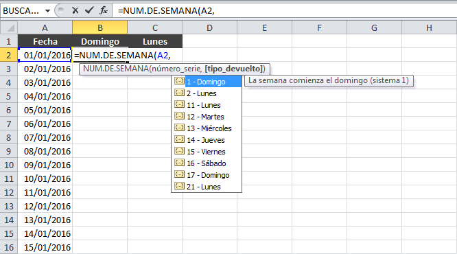 Planilla de calendario 2016 en Excel