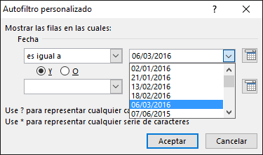 Filtrar datos entre dos fechas en Excel