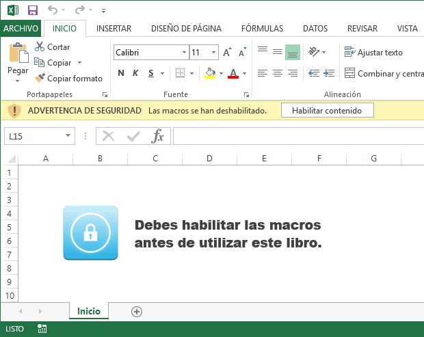 Forzar habilitar macros en Excel