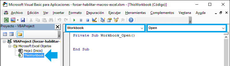 No abrir archivo si no se habilitan las macros en Excel