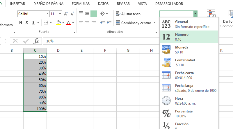 Cómo restar porcentajes en Excel
