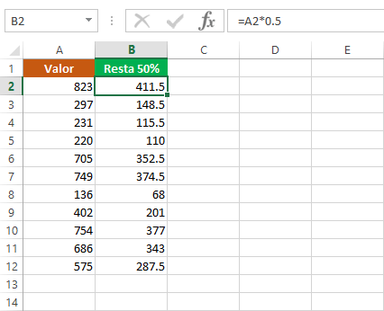 Restar o sumar un porcentaje con una fórmula de Excel