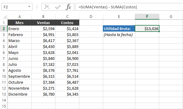 Administrador de nombres en Excel