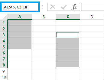 Crear un nombre de rango con el cuadro de nombres en Excel
