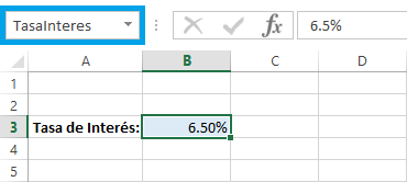 Moverse en Excel con el cuadro de nombres