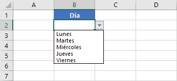 Crear una lista desplegable en Excel