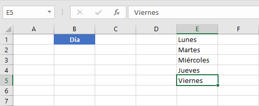 Celda con lista desplegable en Excel