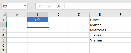 Crear una lista desplegable simple en Excel