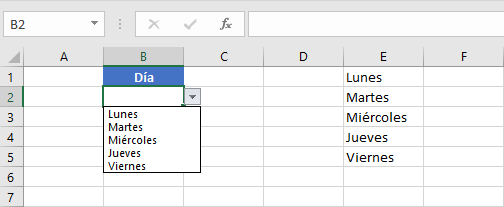 Qué es una lista desplegable en Excel