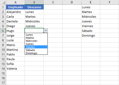 Cómo copiar la lista desplegable en Excel