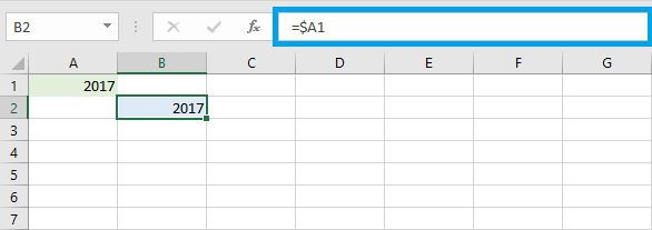 Símbolo $ en fórmulas de Excel