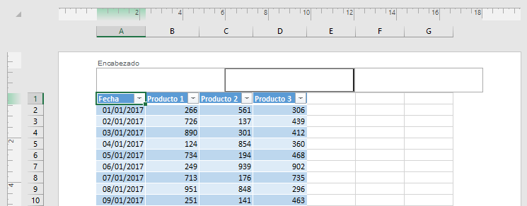 Insertar números de página en las hojas de cálculo