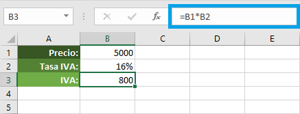 Calcular IVA usando Excel