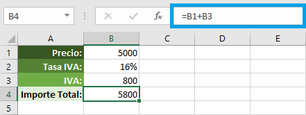 Fórmula para calcular el IVA en Excel