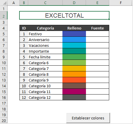 Bajar calendario 2018 Excel