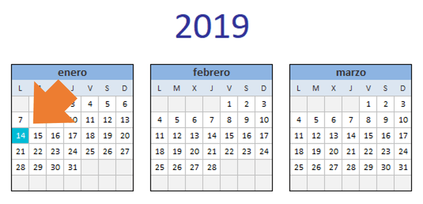 Calendario 2019 en Excel listo para imprimir