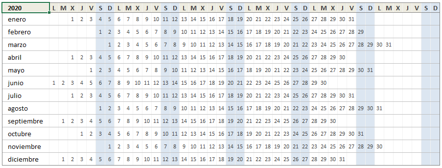 Calendario En Excel Excel Total