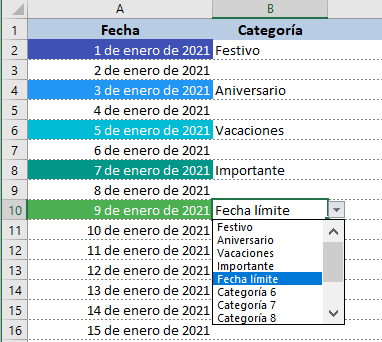 Plantilla de Calendario 2021 en Excel