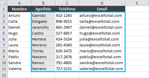 Cambio en la definición del rango de búsqueda para permitir el uso de la función BUSCARV