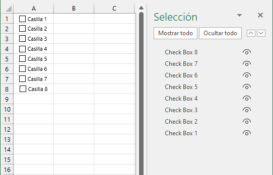 Crear un Checkbox en Excel