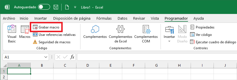 La Grabadora de macros en Excel
