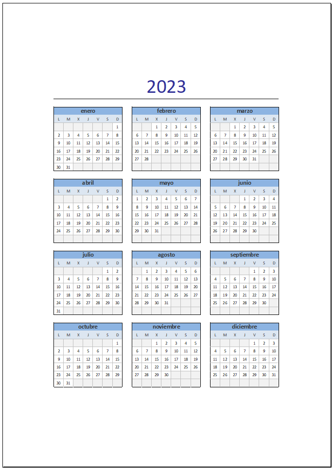 Calendario 2023 Completo