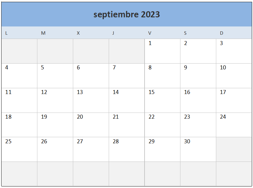 Calendario 2023 Mensual