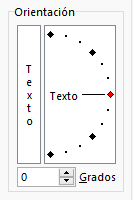 Rotación de texto con manecilla