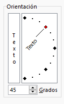 Texto rotado en 45 grados